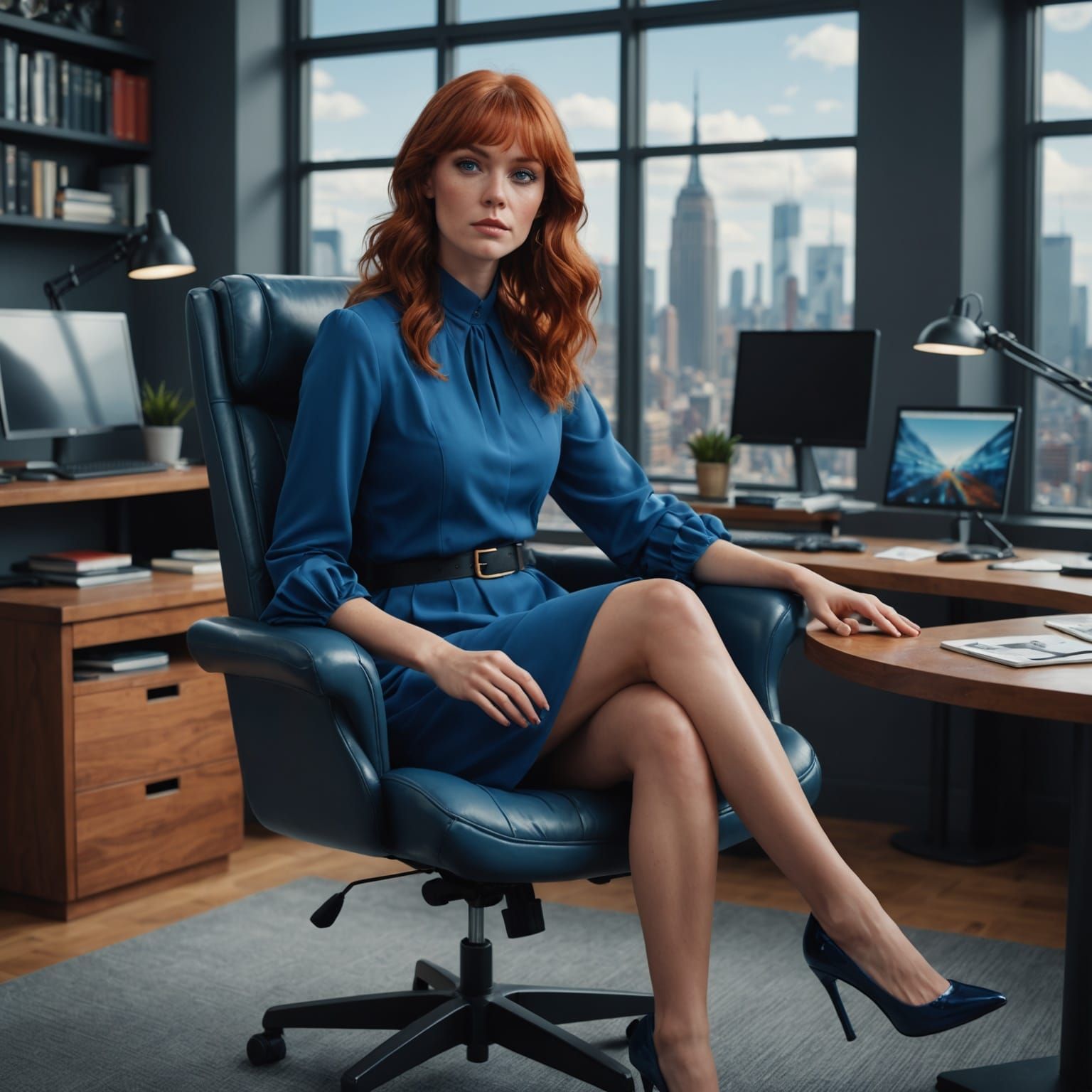 Fantastical Office Scene in Vivid Colors