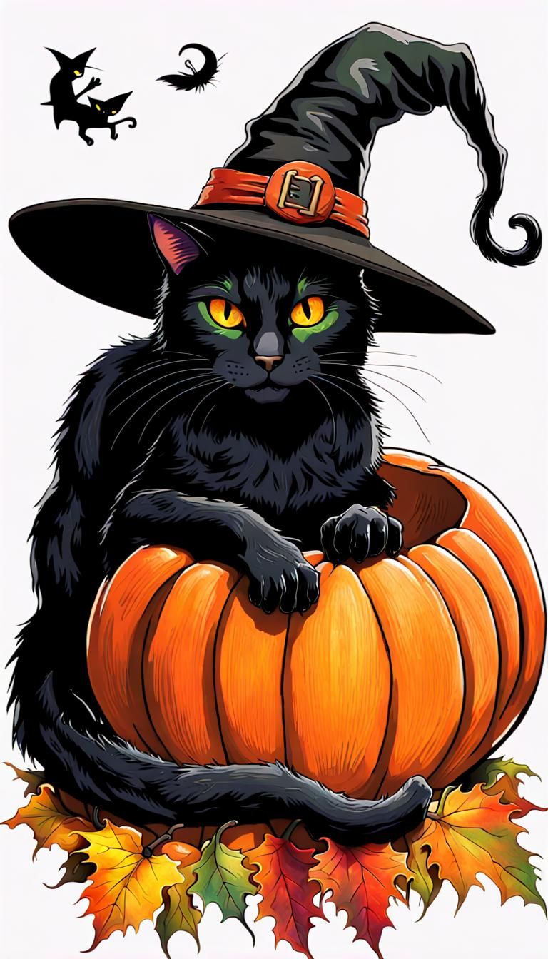 Halloween Cat Nap in Jack-o'-Lantern Pumpkin