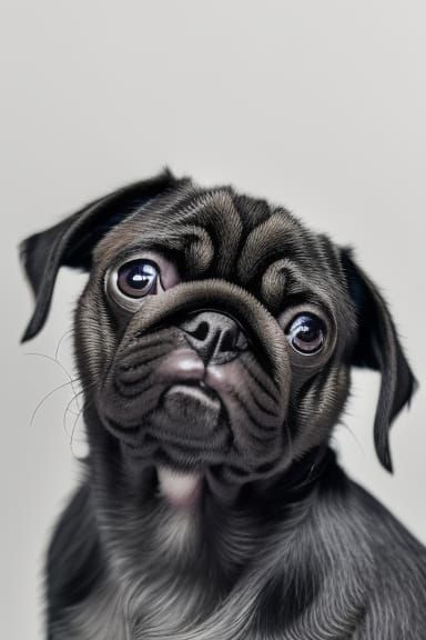 Cute Pug Puppy Portrait