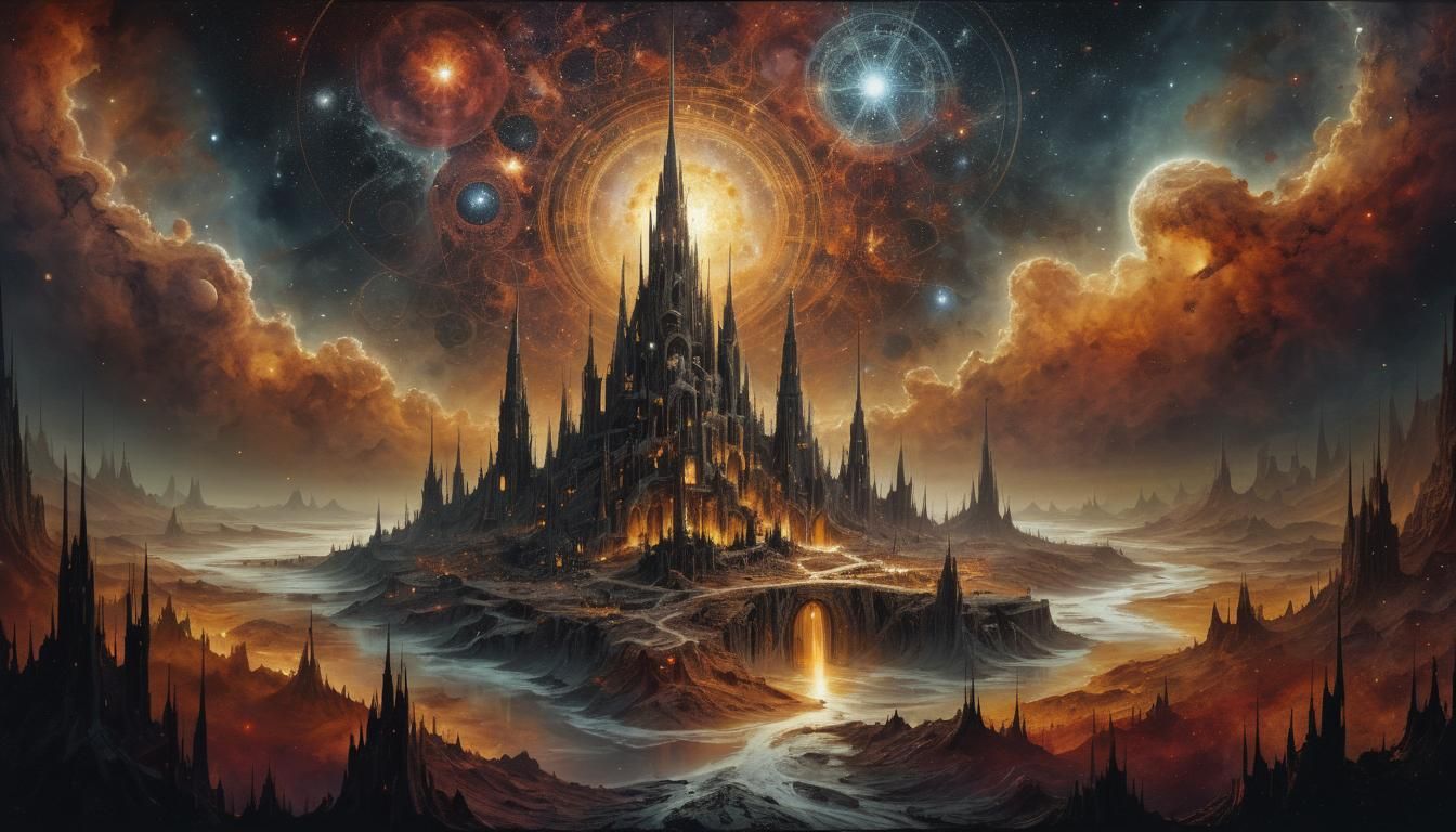 Eldritch City of Carcosa: Alcohol Ink Fractal Art