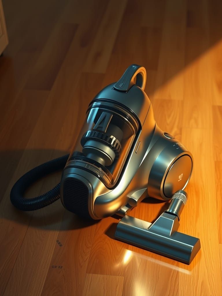 Retro-Futuristic Vacuum Cleaner in Industrial Style