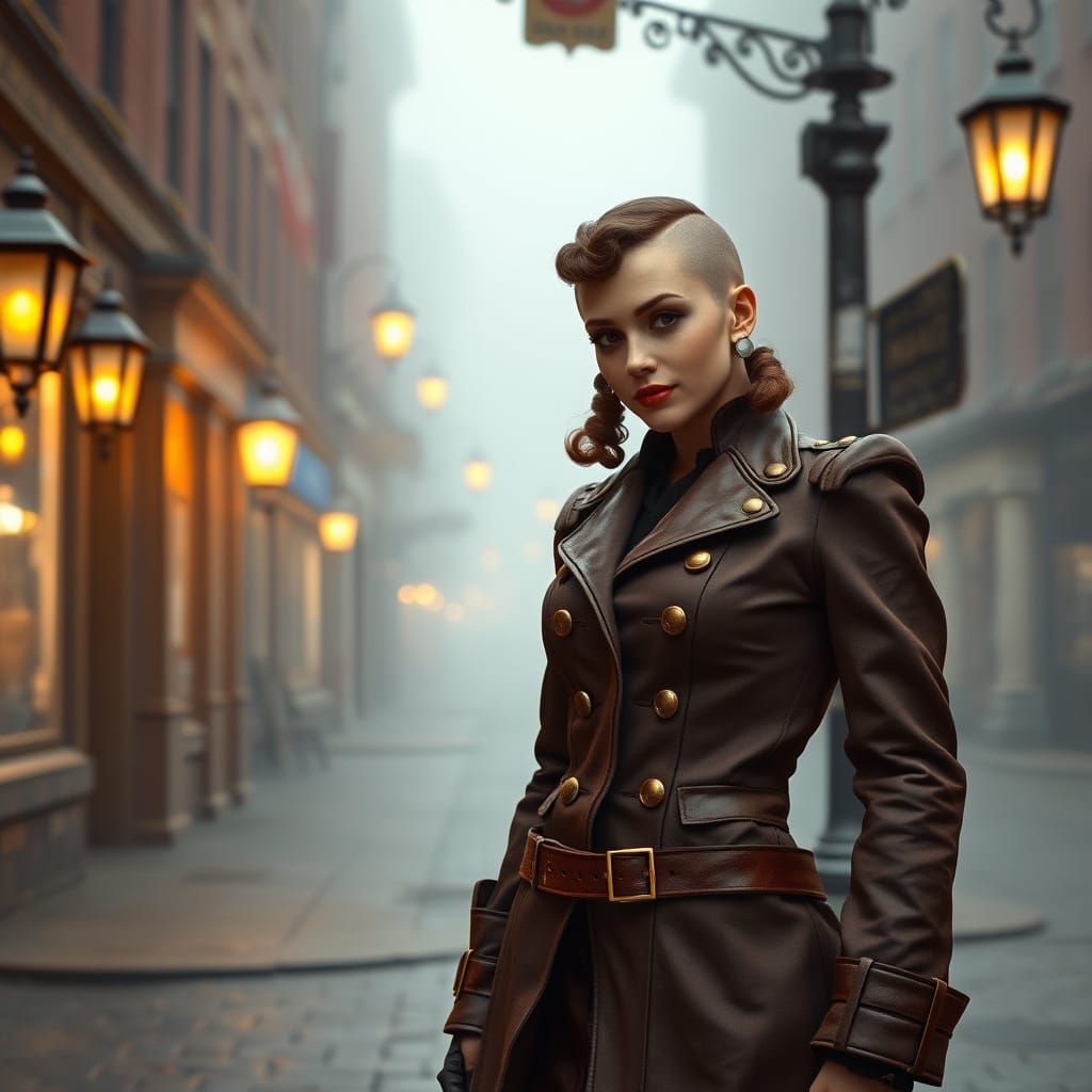 Steampunk Siren in Amber Glow