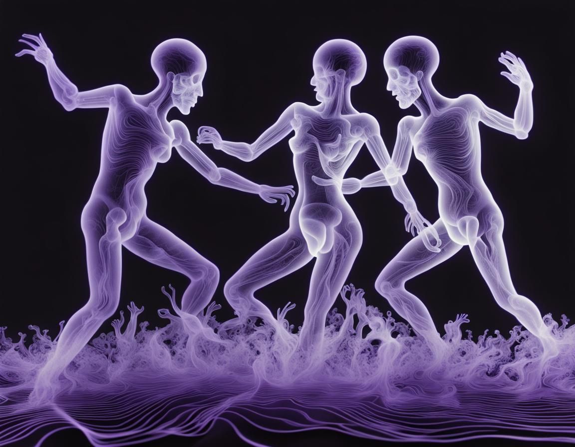 X-Ray of cartoons dancing with an overlay of esophoria II