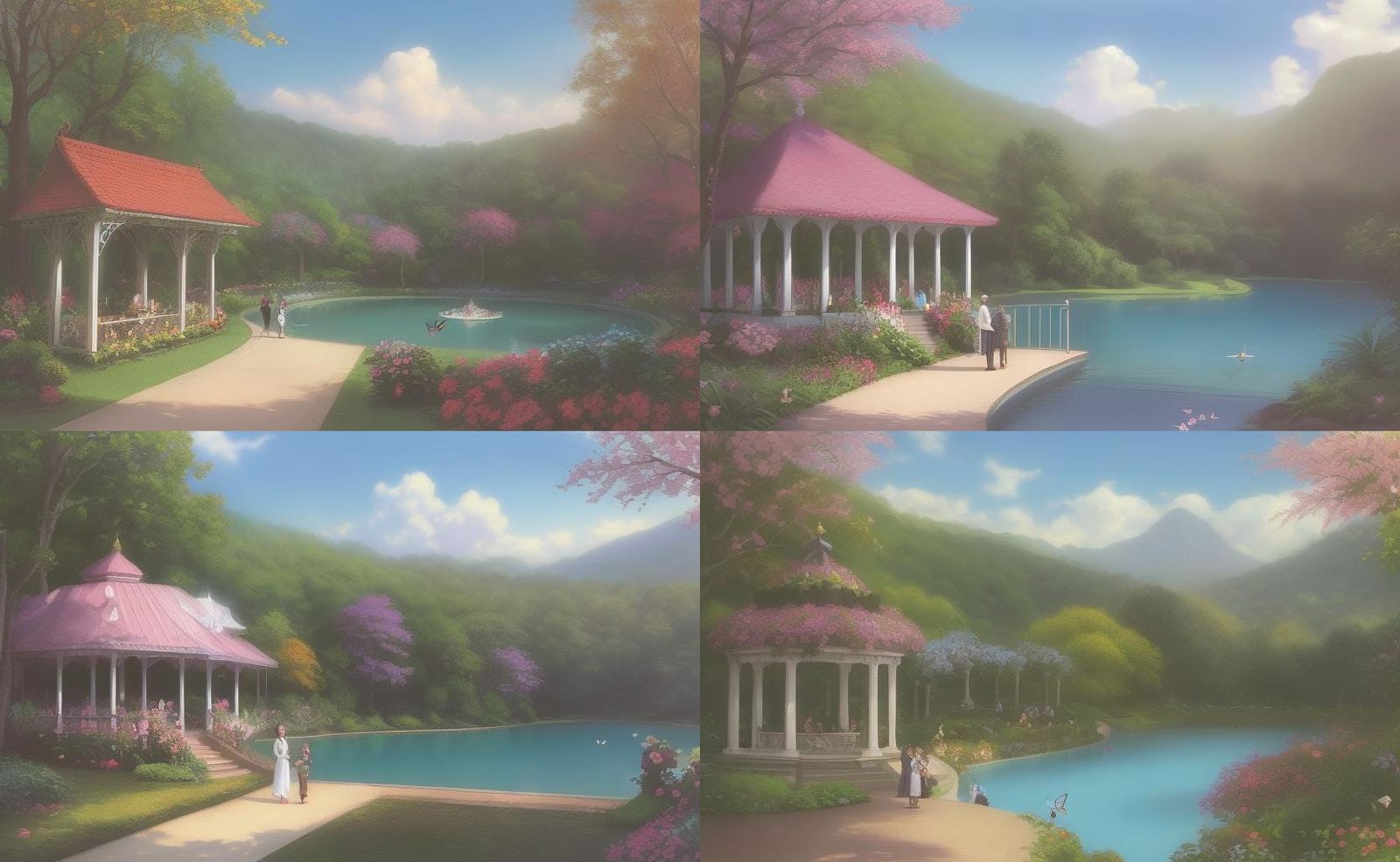 Serenity Paradise Garden Oasis in Vibrant Colors