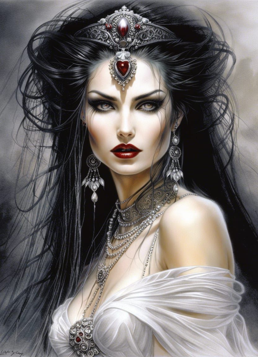 Vampire Bride Portrait in Dark Fantasy Style