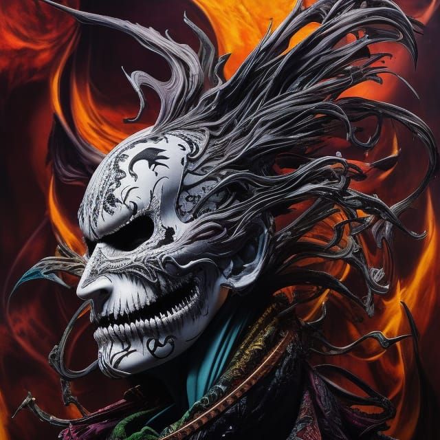 Jack Skellington as Venom: Digital Art Portrait