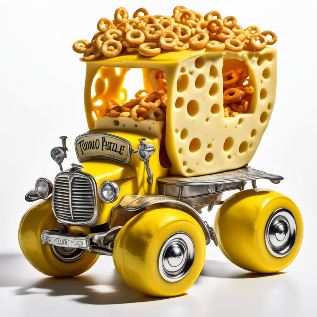 Yellow Toy Truck in Lemon Landscape