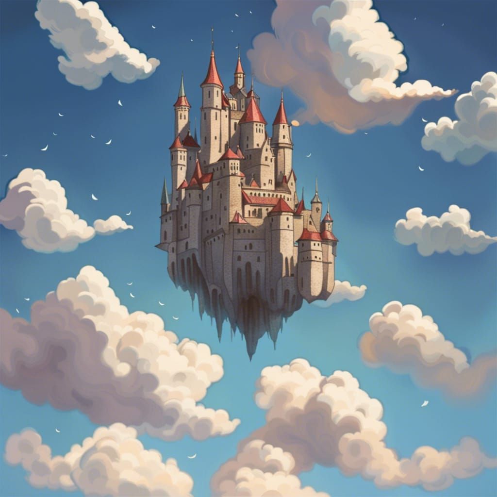 Floating Castle in the Sky: Fantasy Art