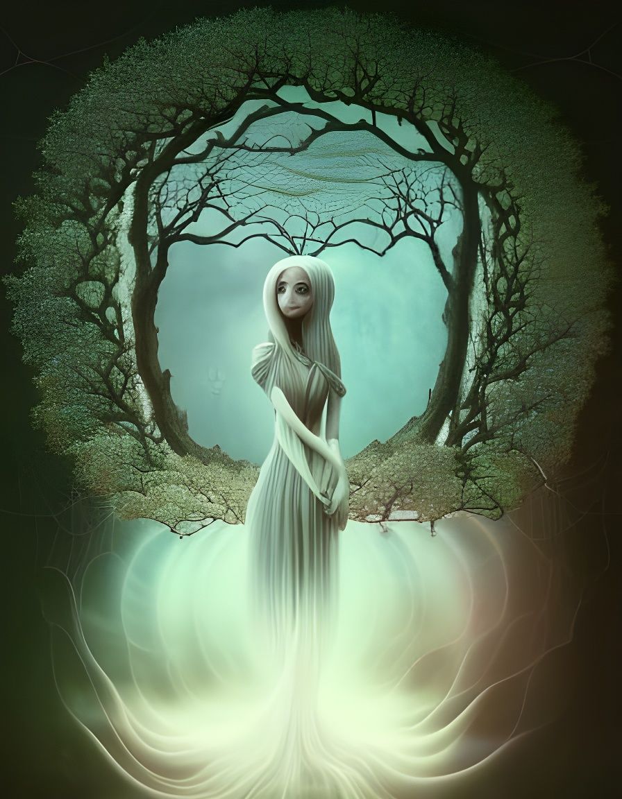 Luminescent Oak Treehouse in Fractal Mist Style