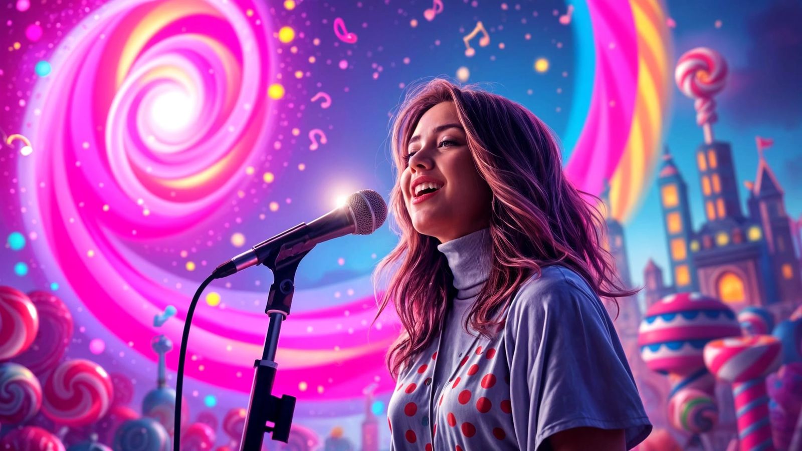 Colorful Candyland Art in Hyperrealistic Style