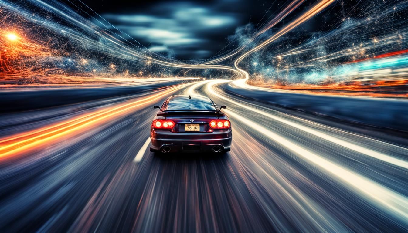 Cosmic Racer on Hyper-Reality Highway in HDR