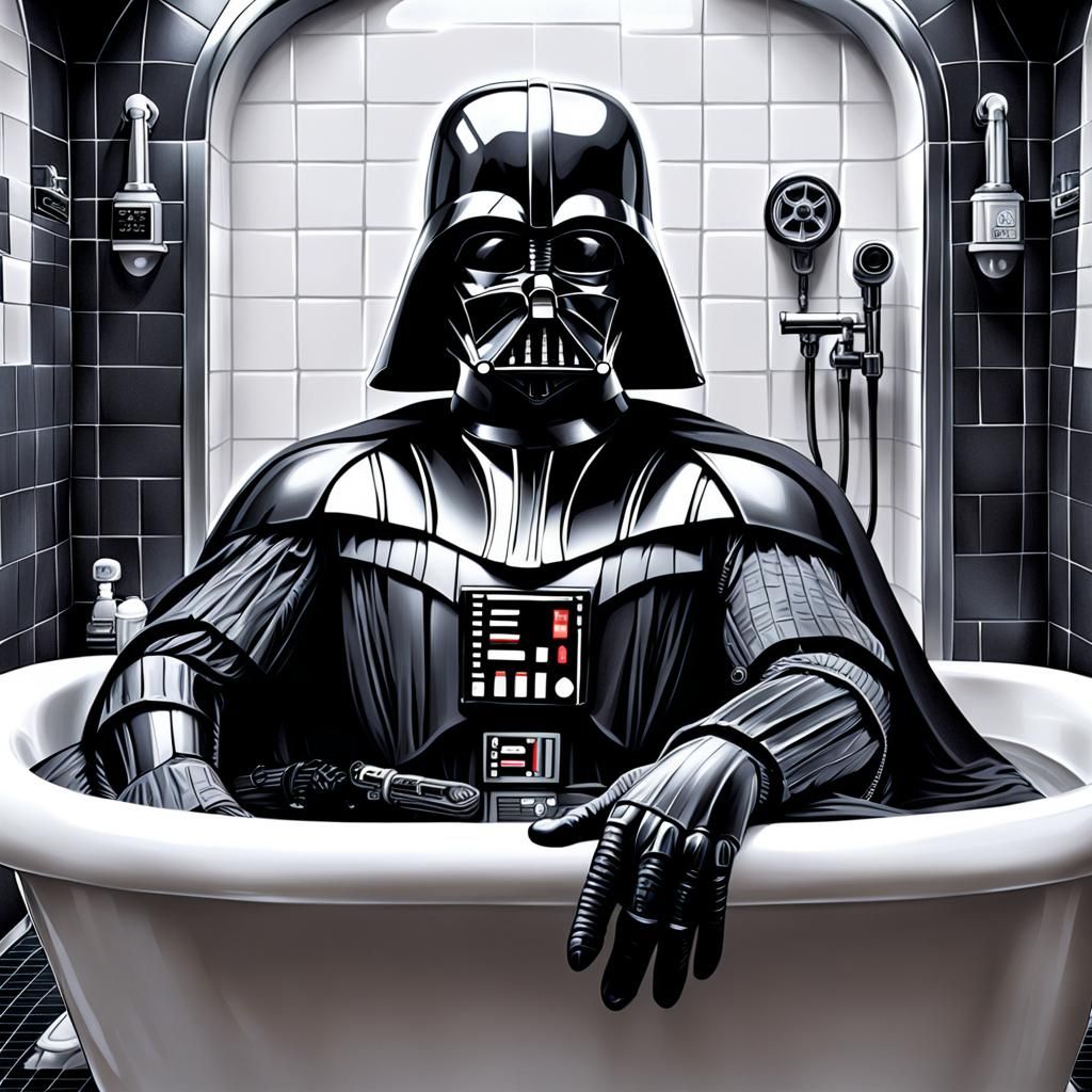 Darth Vader's Detailed Bathtime Portrait