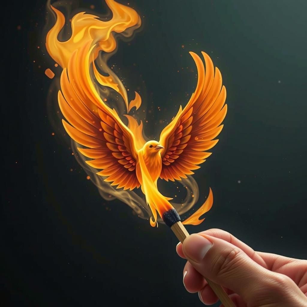 Dove-Shaped Fire: Detailed Digital Concept Art