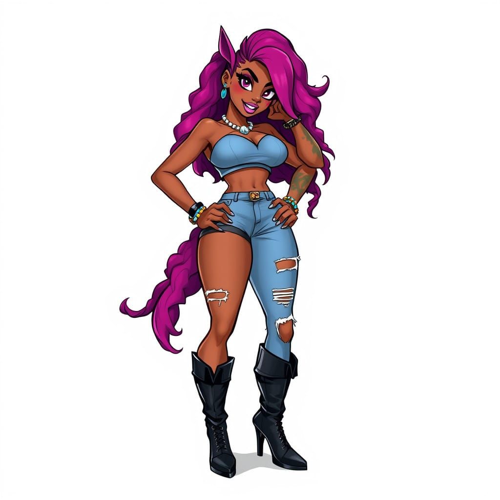 Megan Thee Stallion in Bold Cartoon Style