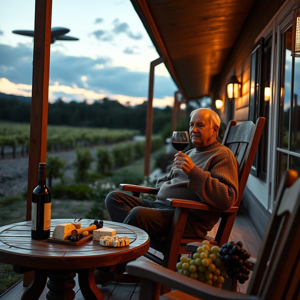 Vineyard Dusk: A Cinematic Homage to Space