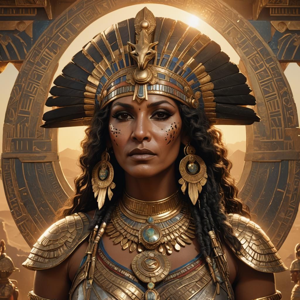 Foxy Cleopatra Portrait with Art Nouveau Details