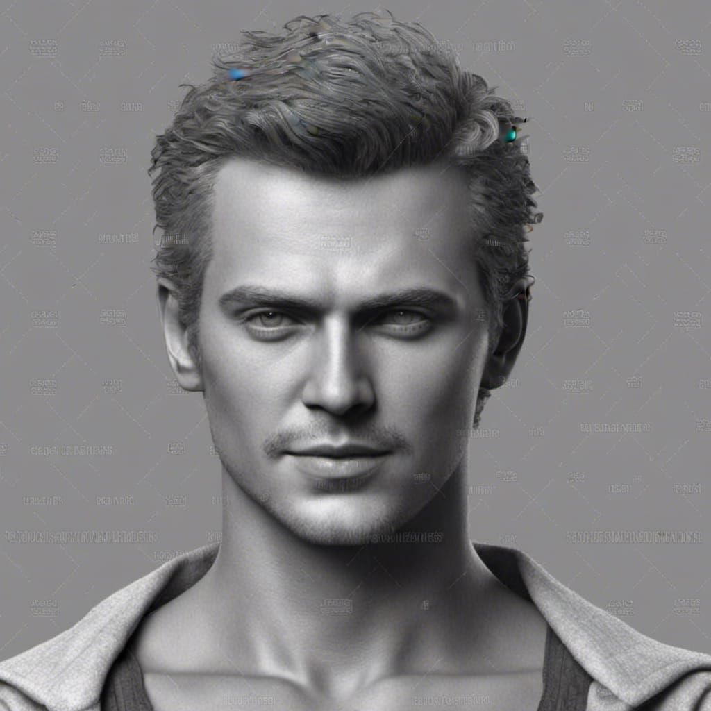 Realistic 3D Model of a Man's Face