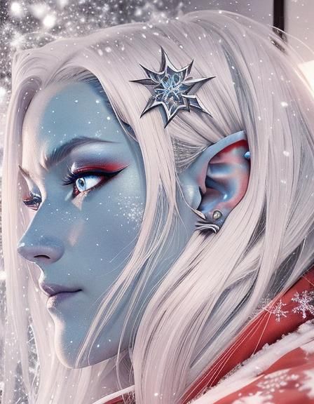 Sleeping Demoness in Snowy Dreamscape: Cinematic Realism