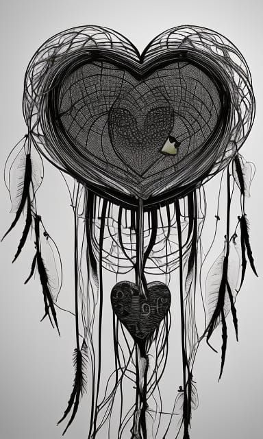 Biopunk Dreamcatcher with Anatomical Heart