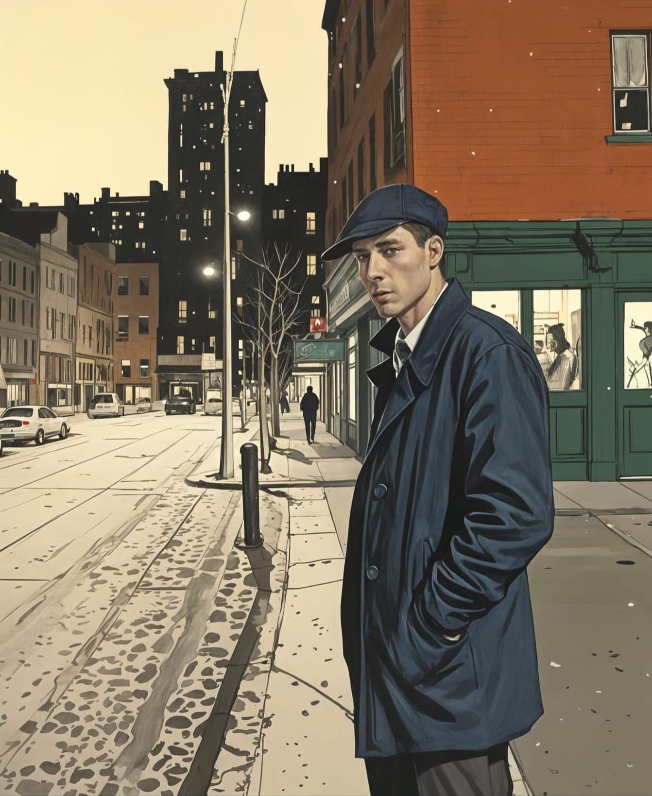 Urban Night Scene in Vibrant Colors