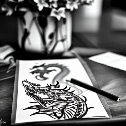 Dragon color book art.