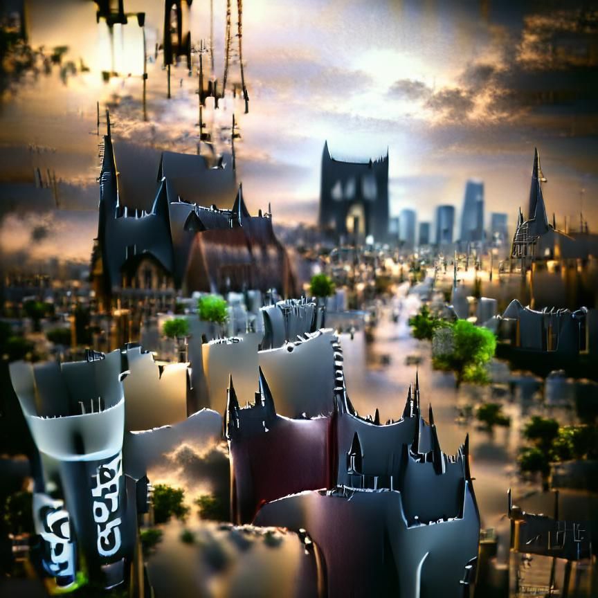 Gothic Cityscape, VRay HD