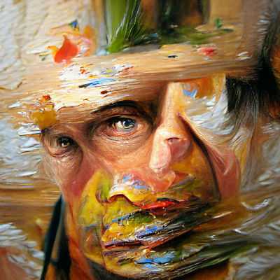 Expressive Abstract Portrait in Vivid Colors