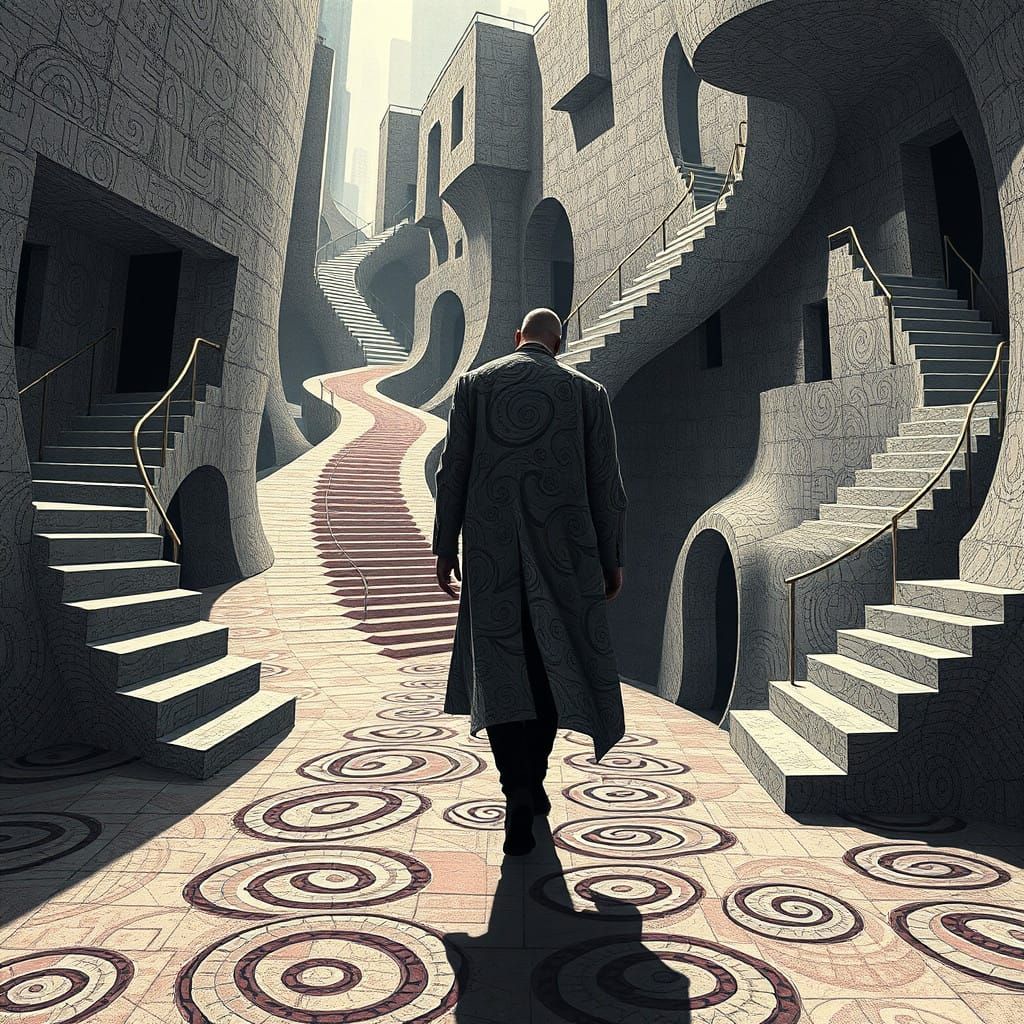 Surreal Figure Embodies Merging Reality and Abstraction in P...