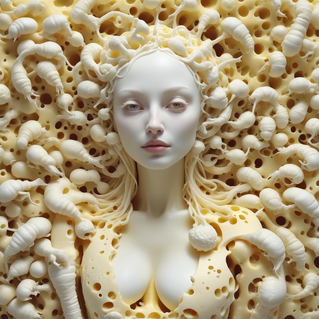 Cheese Woman with Worm Inhabitants: A Bizarre Creation