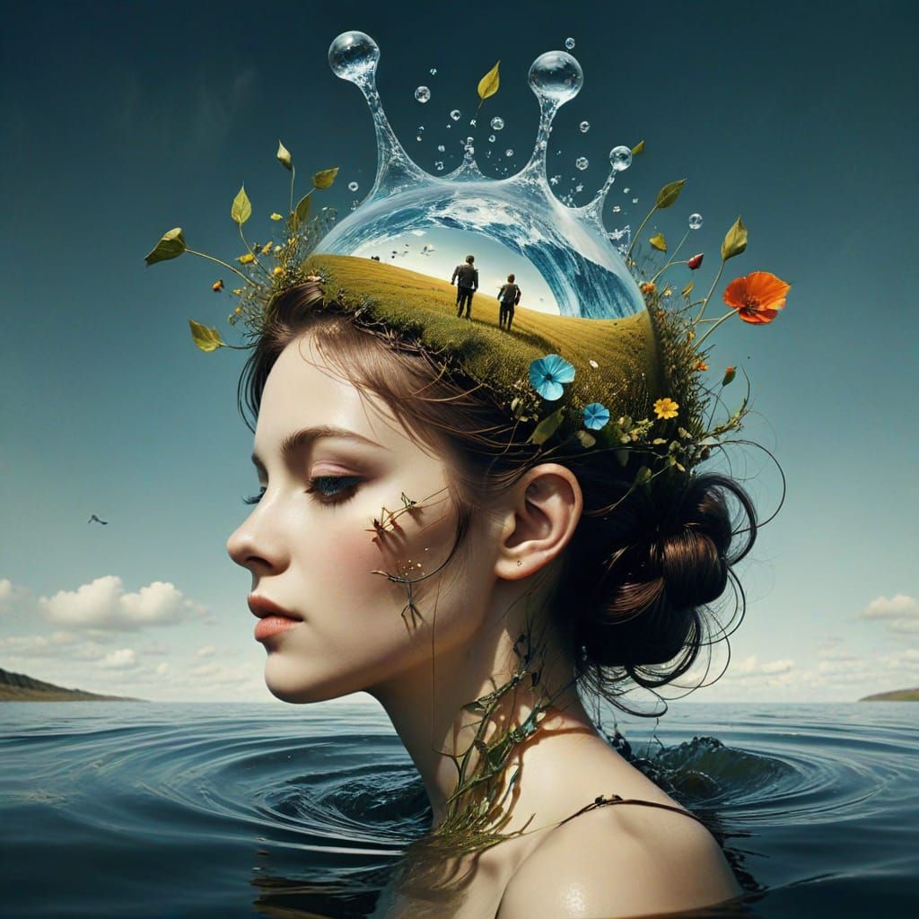 Surreal Double-Exposure Masterpiece in Vibrant Colors