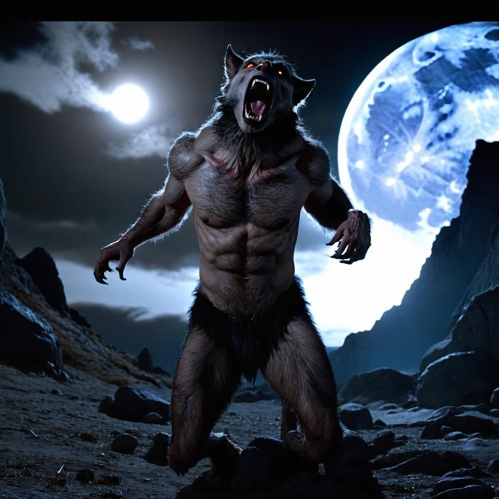 Werewolf Transformation: Cinematic 8k Hyperrealistic Image