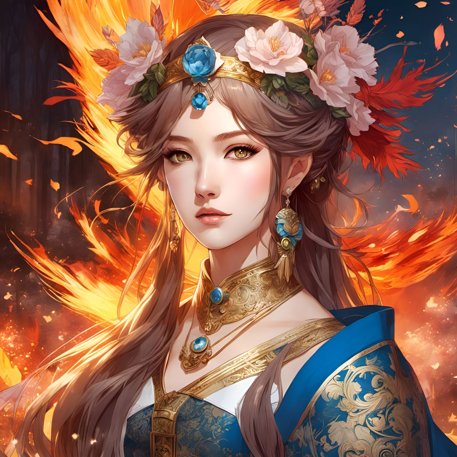 Anime Princess Portrait in Fantasy Art Style