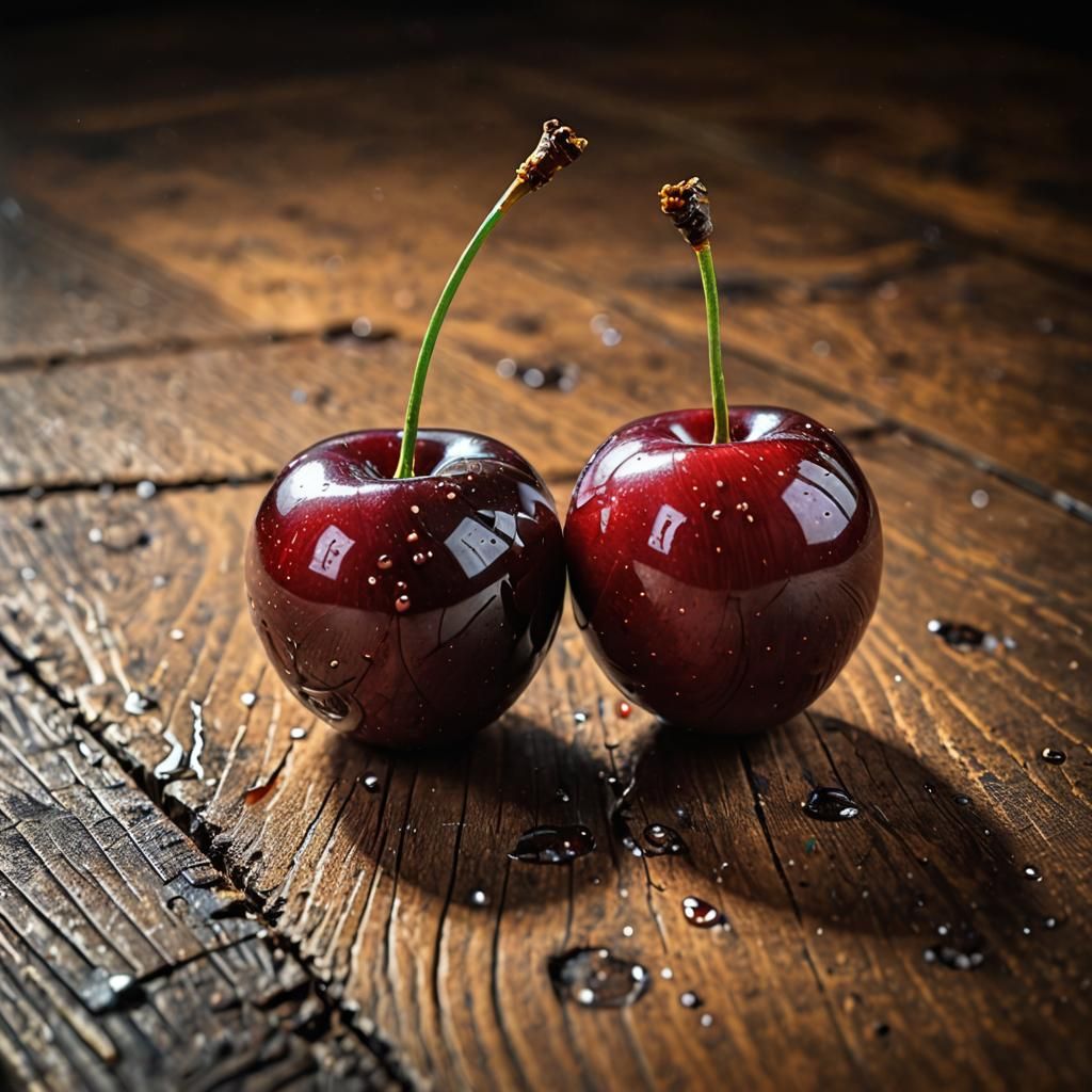 Macro Image of Cherries in Abstract Style