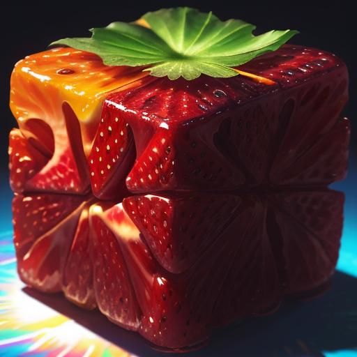 Strawberry Cube Girl in Polychromatic Concept Art