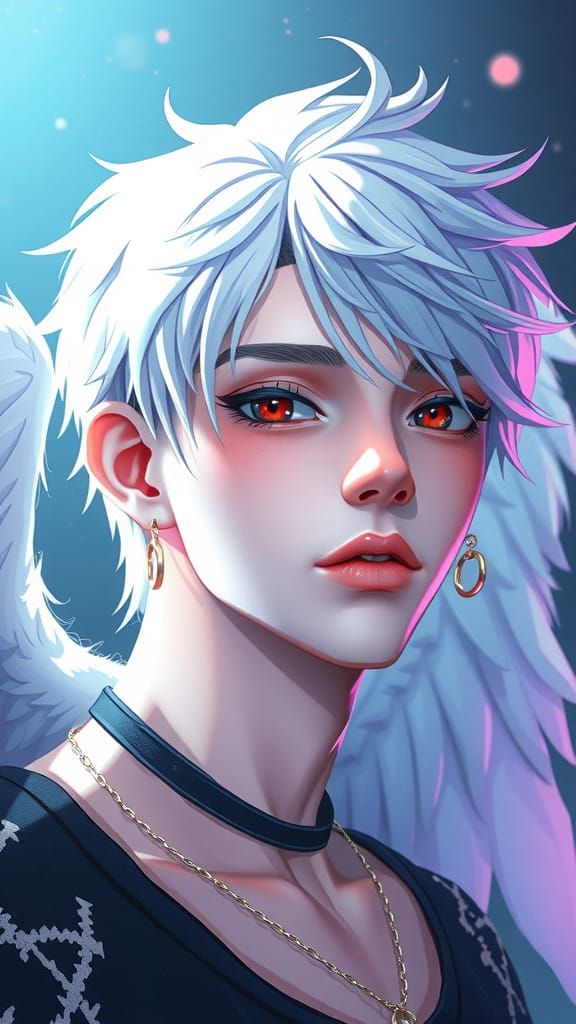 Pastel Goth Angel Portrait in 8K Concept Art