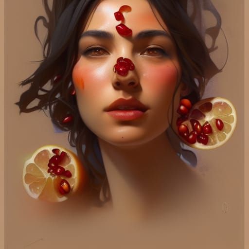 Hyperdetailed Portrait of Fruit Still Life