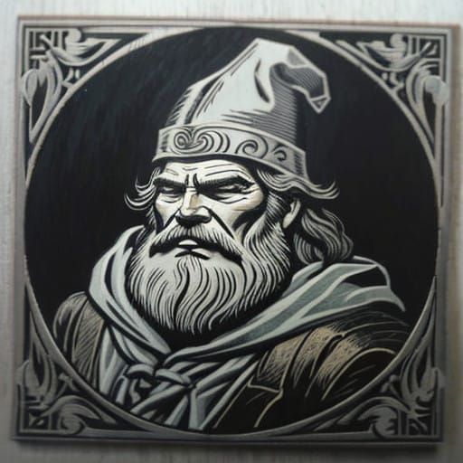 Kurt Russell Portrait in Fine Woodcut Style