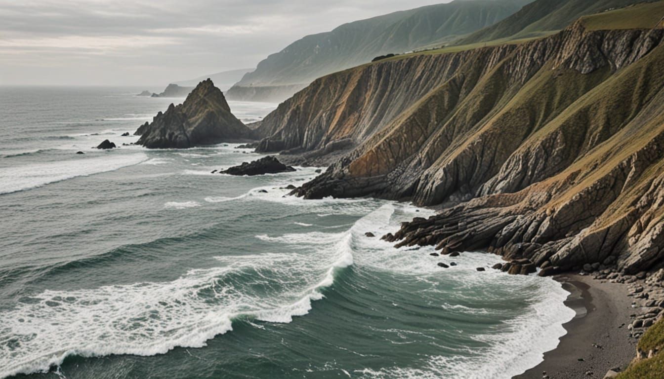 Majestic Fractal Coastline in Soft Focus