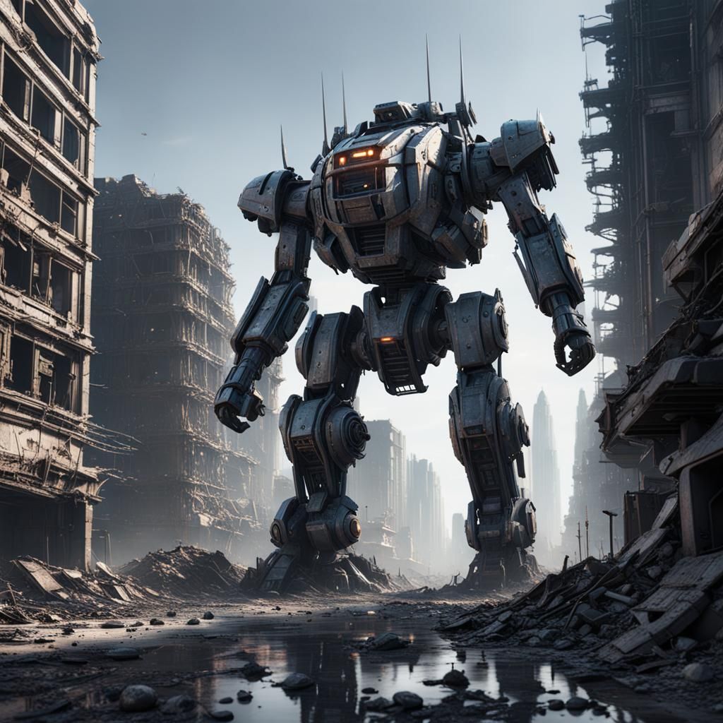 Machine Domination in Post-Apocalyptic City Ruins
