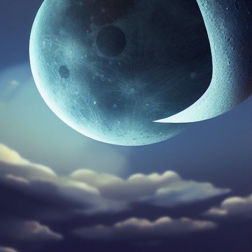 Moon Crash Landscape in Anime Style