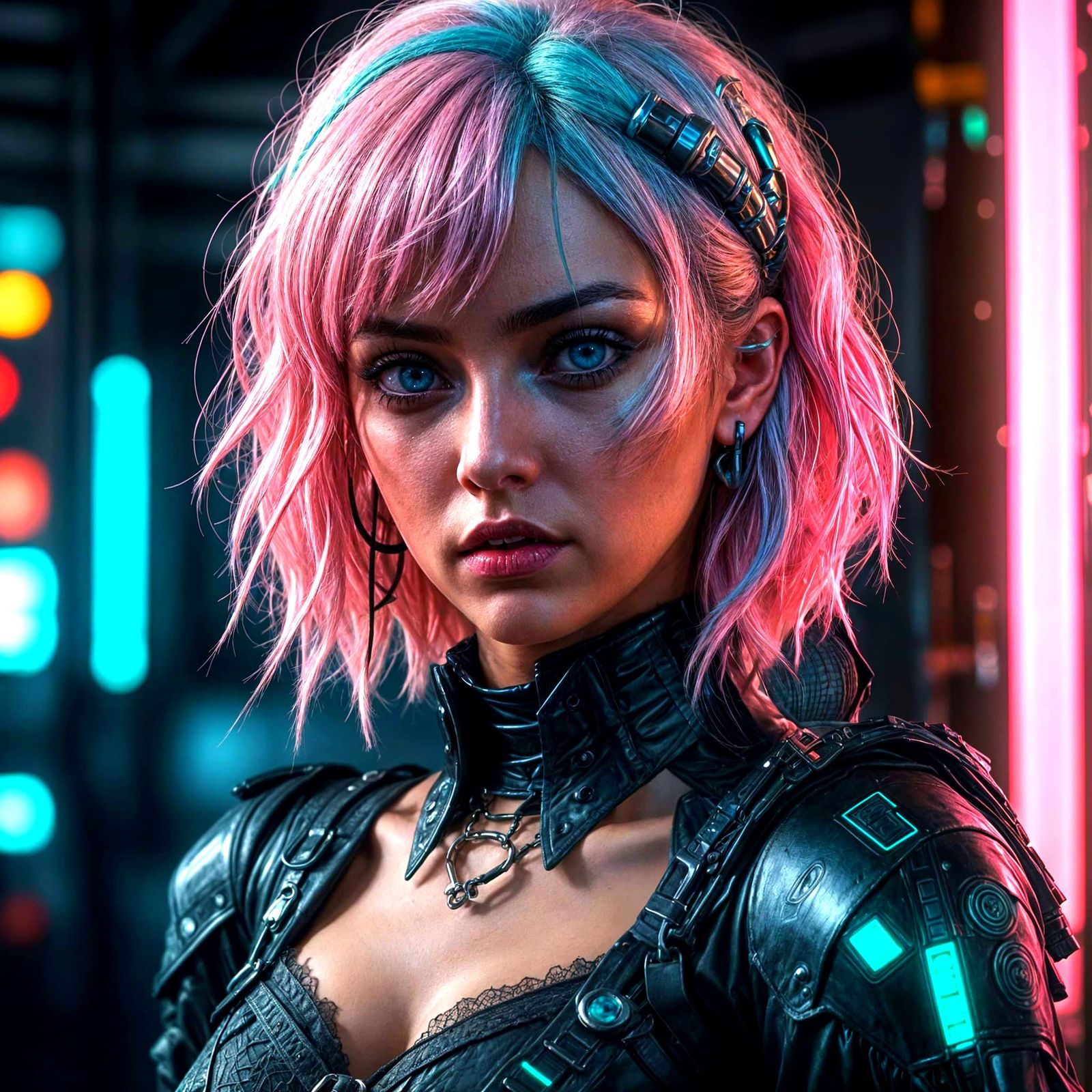 Cyberpunk Female Assassin in Pastel Colors