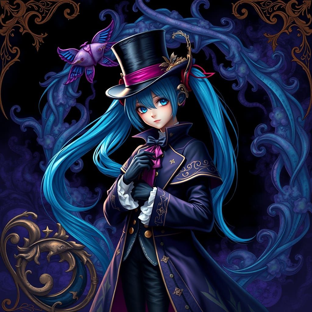 Mystical Hatsune Miku as Tarot's Magician