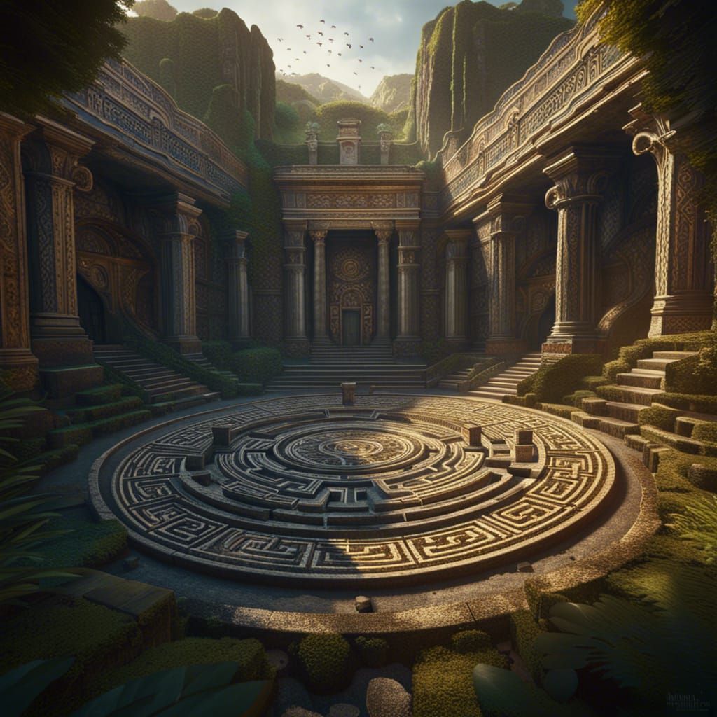 Minotaur in Labyrinth: Greek Mythology Art