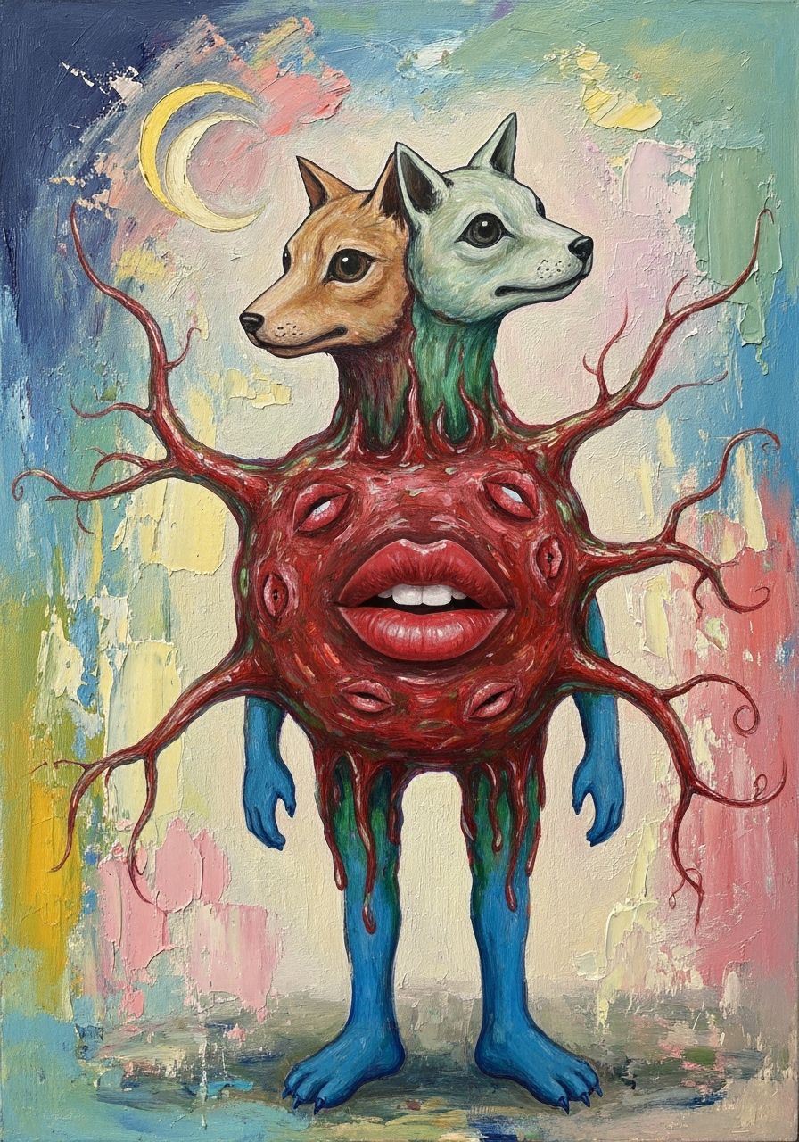 Eldritch Cosmic Horror Creature in Abstract Expressionist St...