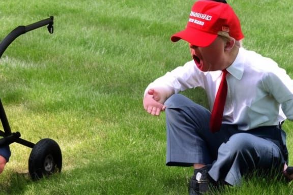 Donald Trump Yelling at a Boy Mowing Lawn