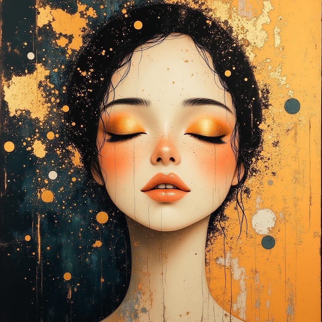 Gorgeous Woman Smiling in Oil Painting