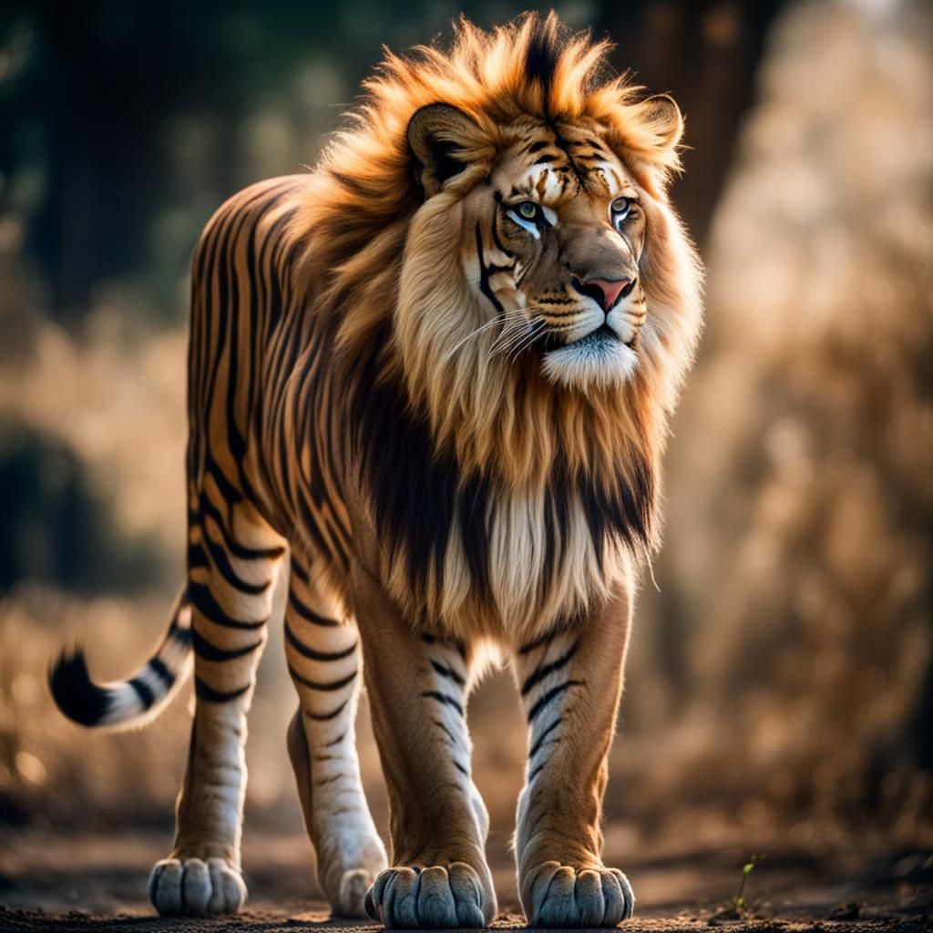 Majestic Liger Portrait in Natural Light