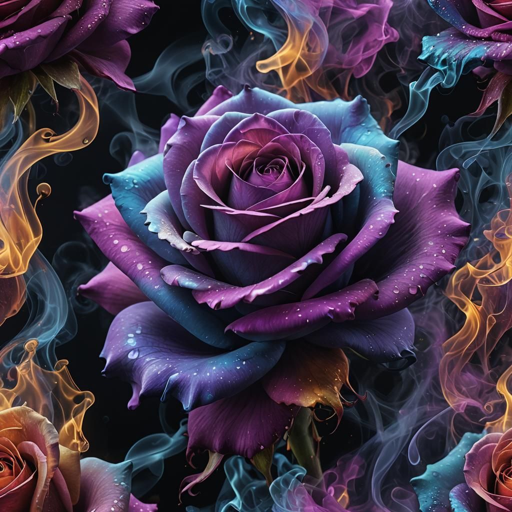 Luminescent Smokey Rose with Iridescent Details