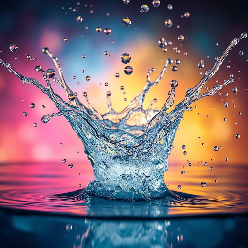 Girl Makes a Splash in Vibrant Water Art