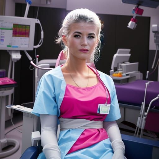 Nude Figure Awaiting Surgery in Operating Theatre